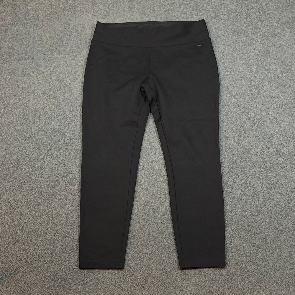 Tahari Pants Womens XL Black Ankle Pull On Stretch Tummy Control Professional